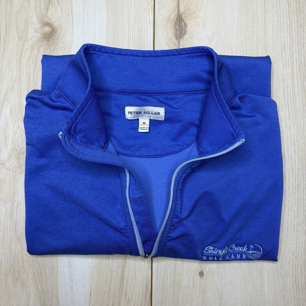 PETER MILLAR SHINGLE CREEK GOLF CLUB 1/4 Zip Sweater Perth Mens Medium Blue
